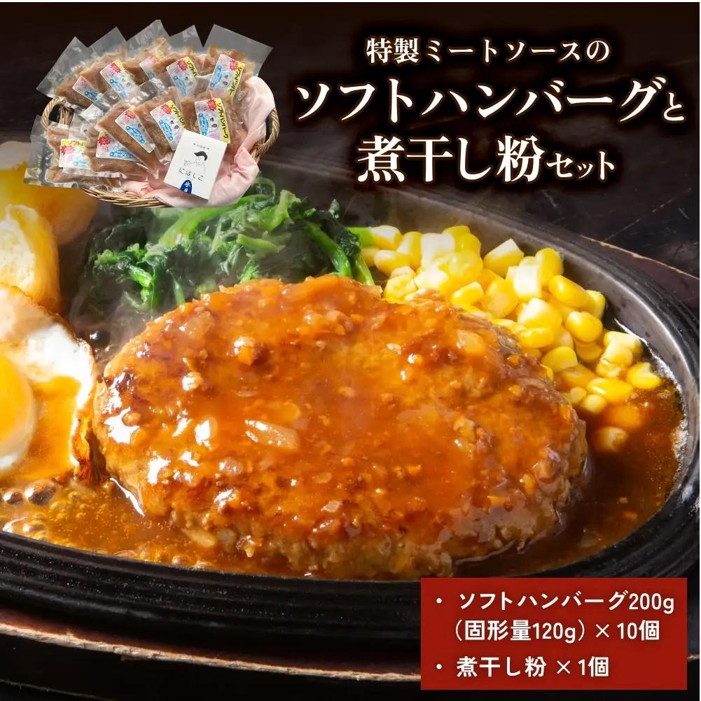 ソフトハンバーグと煮干し粉のセット 富山県 氷見市 煮干 惣菜 調味料　ハンバーグ