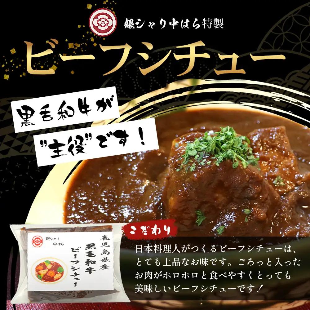 ［2種類］＼日本料理人の手作り／ 鹿児島県産 黒毛和牛レトルトパック 2種セット ≪合計6パック≫ビーフシチュー（240g×3パック）/すじカレー（240g×3パック）GN-11｜鹿児島県 南大隅町 