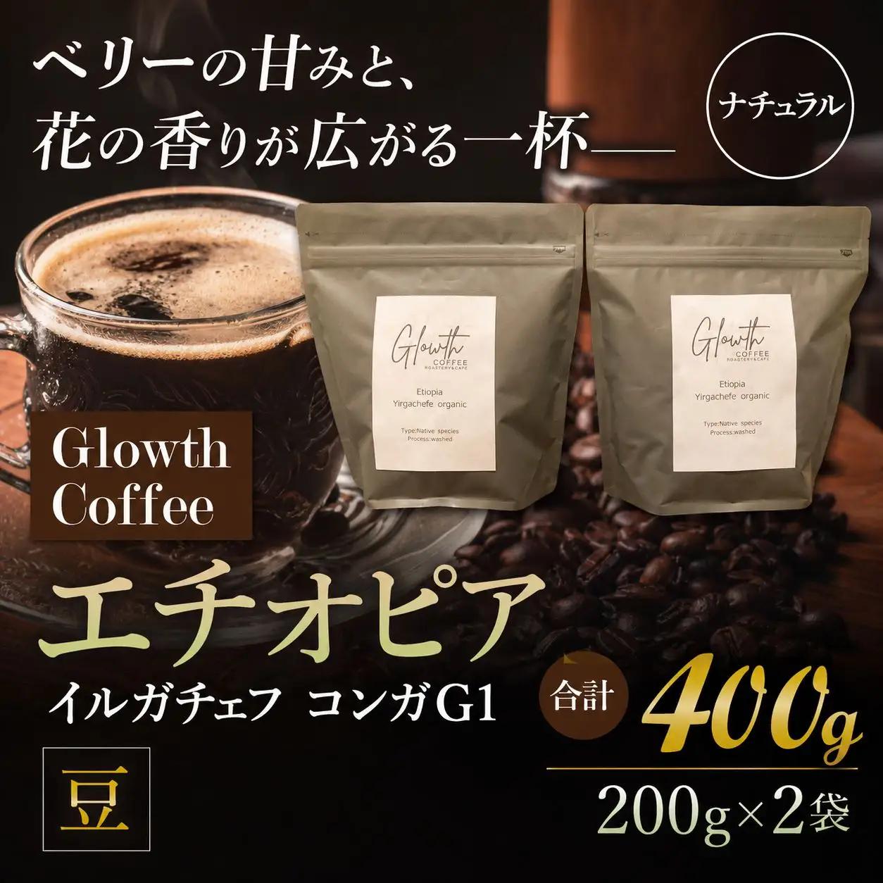 エチオピア イルガチェフ コンガG1 ナチュラル コーヒー ( 豆 ) 400g ( 200g ×2 )