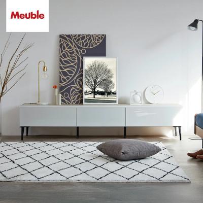 ふるさと納税 大川市 テレビボード 幅180cm ローボード リスボン グラスホワイト×マーブルホワイト【モーブル】