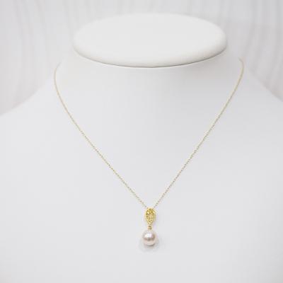 ふるさと納税 天草市 真珠 ネックレス ダイヤ 0.01ct 8-8.5mm ホワイトピンクドロップ_S101-474 |  | 01
