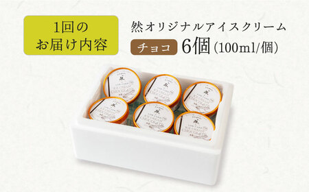 【全6回定期便】然オリジナル チョコレートアイスクリーム 6個 スイーツ デザート アイス アイスクリーム チョコ 大阪府高槻市/低糖質食専門店ローカーボキッチン然-zen-[AOBD035]