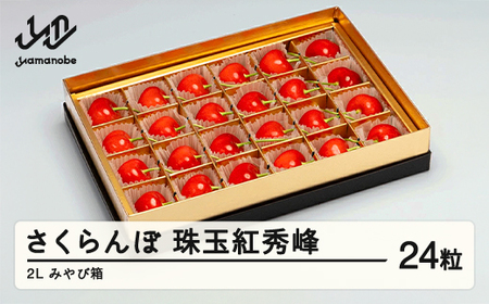 《先行予約》2026年 山形県産 珠玉紅秀峰 みやび箱24/粒 やまのべ多田耕太郎のさくらんぼ サクランボ F20A-040