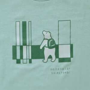 「知床トコさん」×久米繊維　コットンTシャツ　四角デザイン柄　グリーン　XLサイズ　半袖【配送不可地域：離島・沖縄県】【1634915】