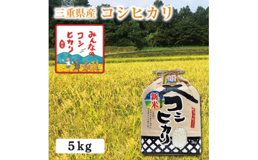 【選べる精米率】令和7年産 三重県産 コシヒカリ 5kg［白米 玄米 5分つき米 7分つき米]　白米
