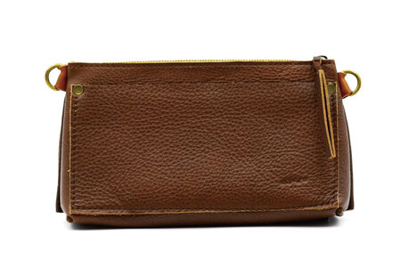 AX005-1　益子の革工房maharoのショルダーポーチ（S）ブラウン