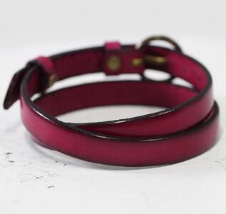 存在感抜群【イタリアンレースブレスレット】2重巻きハンドメイドアクセサリー レザーカラー：ピンク WL006 ピンク ブレスレット