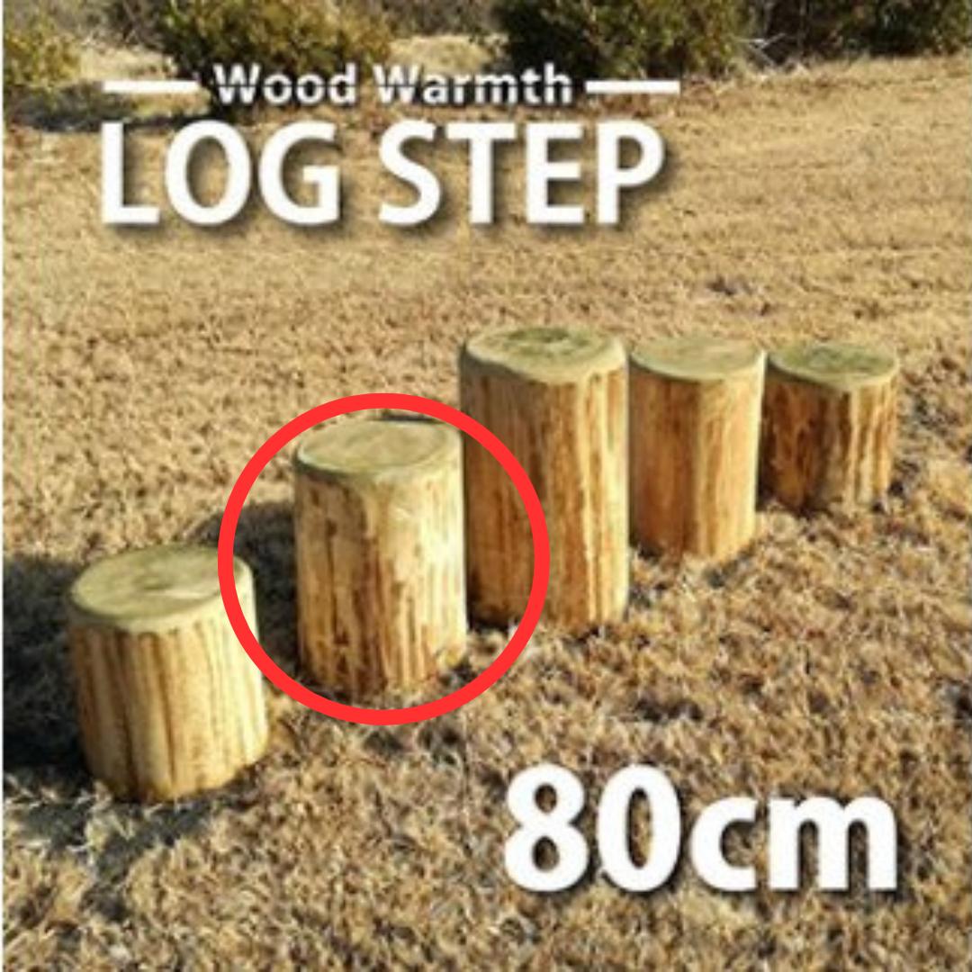 
            木製 丸太ステップ階段（８０ｃｍ） 防腐加工済 国産材 環境配慮 外遊び 屋外 アスレチック 遊具 公園 庭 ウッドウォームズ 奈良県 下北山村
          