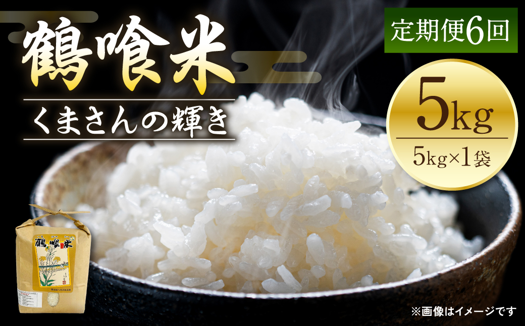 【先行予約】 【定期便6回】 《令和7年産》 鶴喰米 精米5kg くまさんの輝き 米 精米 白米 熊本県産 国産 【2025年11月上旬より順次発送】