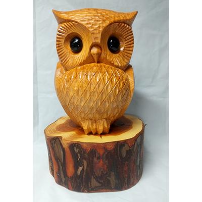 ふるさと納税 高山市 飛騨一位一刀彫　招福福来郎(大) d103