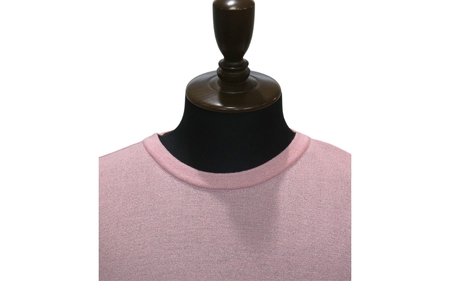 ブリージング丸首長袖プルオーバー ピンク XL |五泉市 プルオーバー