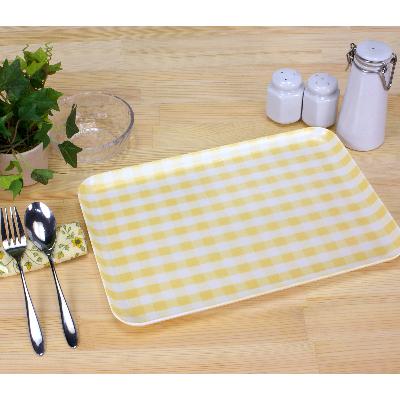 ふるさと納税 海南市 和歌山県海南市 STトレー L 39cm ミルキーチェック イエロー 2枚組 食洗機対応のトレー |  | 01