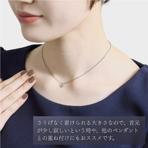 純チタンキュービックジルコニアの一粒石ペンダント ネックレス | アクセサリー ネックレス 新潟県 弥彦村