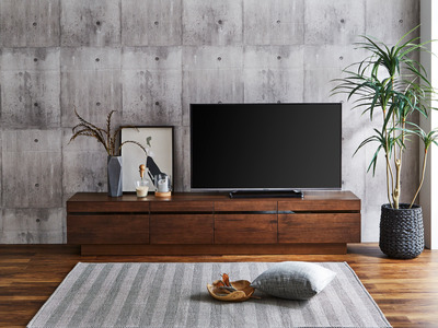 【開梱・設置】ミリオン 210cm テレビボード（ウォールナット）　AX054