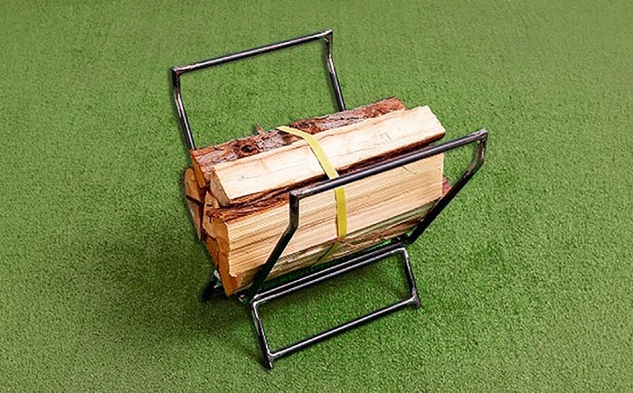 畳めて運べる！鉄製 薪ストッカー