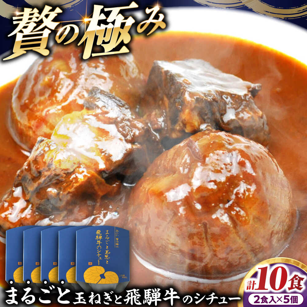 【ふるさと納税】-あふひ 贅の極み- まるごと玉葱と飛騨牛のシチュー 2人前×5個セット / レトルト シチュー 牛肉 和牛 ブランド牛 高級用 人気 おすすめ 簡単 調理 長期保存 保存食 シチュー ビーフシチュー /恵那市/テンポイント[AUEU008]