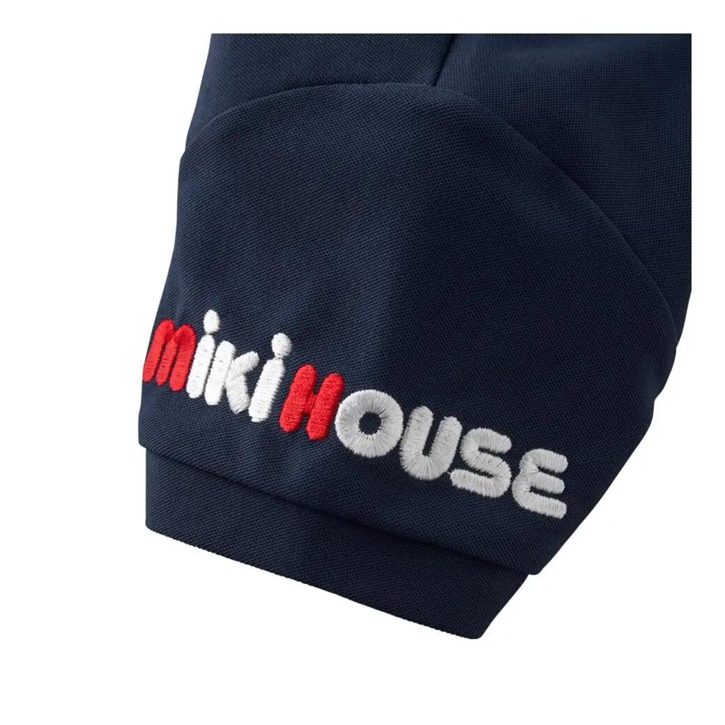 ベビー服 ミキハウス エンブレム半袖ポロシャツ【紺ー110】ベビー