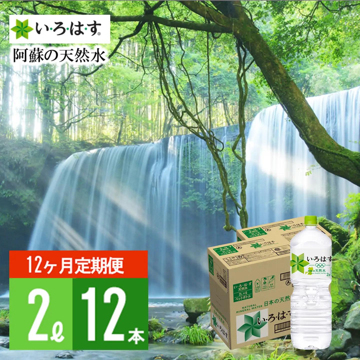 【学びやの里】12回 定期便 い・ろ・は・す 阿蘇の天然水 2L 12本 2ケース 計144本 288L いろはす ILOHAS コカ・コーラ ナチュラルミネラルウォーター 国内ミネラルウォーター 天然水 ミネラルウォーター 地下水 鉱水 九州 熊本 阿蘇 常温配送