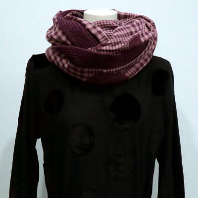 ふるさと納税 見附市 花柄ジャガードスヌード C/#エンジ |  | 02