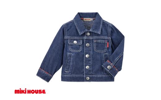 【ミキハウス】バックロゴデニムジャケット【サイズ100cm】 （66-25）こども 子ども服 子ども 子供 子供服 播州織 mikihouse ミキハウス