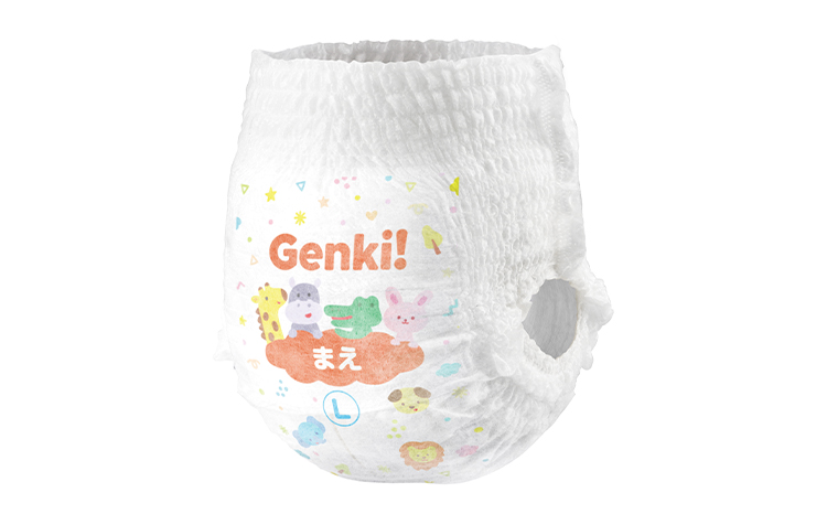 あんしんGenki！ ベビーおむつ Lサイズ 3袋 アイリスオーヤマ ｜ ふわもちタッチ パンツタイプ オムツ おむつ 紙おむつ ベビー用品 敏感肌 日用品 消耗品 出産祝い お祝い 子育て 育児 赤