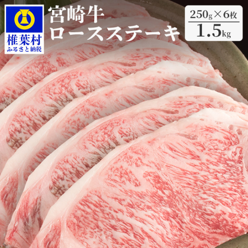 受賞歴多数!! 宮崎牛 ロースステーキ 250g×6【合計1.5Kg】