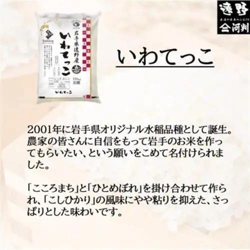 【令和7年産】いわてっこ(無洗米) (精米)岩手県遠野市産 10kg 河判【1714127】