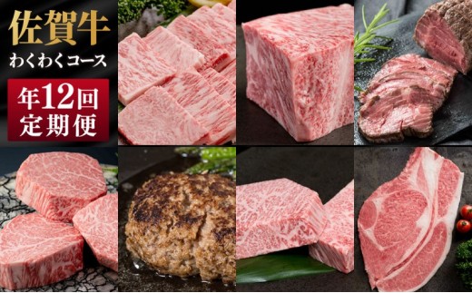 
                  定期便 年12回 佐賀牛 わくわくコース 牛肉 肉 お肉 12回 ※配送不可：北海道、沖縄県、離島
                