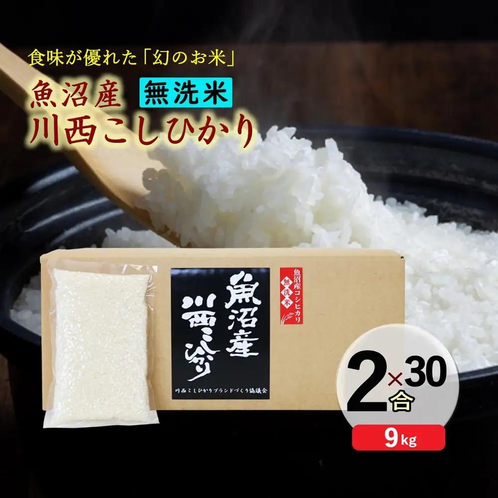コシヒカリ 無洗米 魚沼産川西 2合×30袋 コシヒカリ