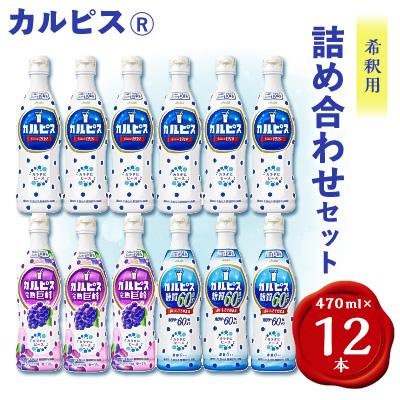 ふるさと納税 館林市 カルピス470ml×カルピス完熟巨峰470ml×カルピス糖質60%オフ470ml　12本セット