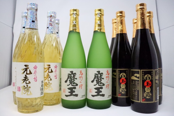 
【数量限定】No.5062-1　白玉醸造　【魔王・白玉の露・元老院】焼酎 12本セット（4合瓶）
