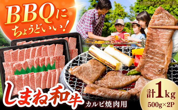 【焼肉におすすめ!】しまね和牛カルビ 1kg(500g×２) 和牛 牛肉 国産 国産牛 赤身 焼肉 ステーキ スライス 人気 黒毛和牛 BBQ ギフト 島根県雲南市/フジキコーポーレーション株式会社 [AIEA011]