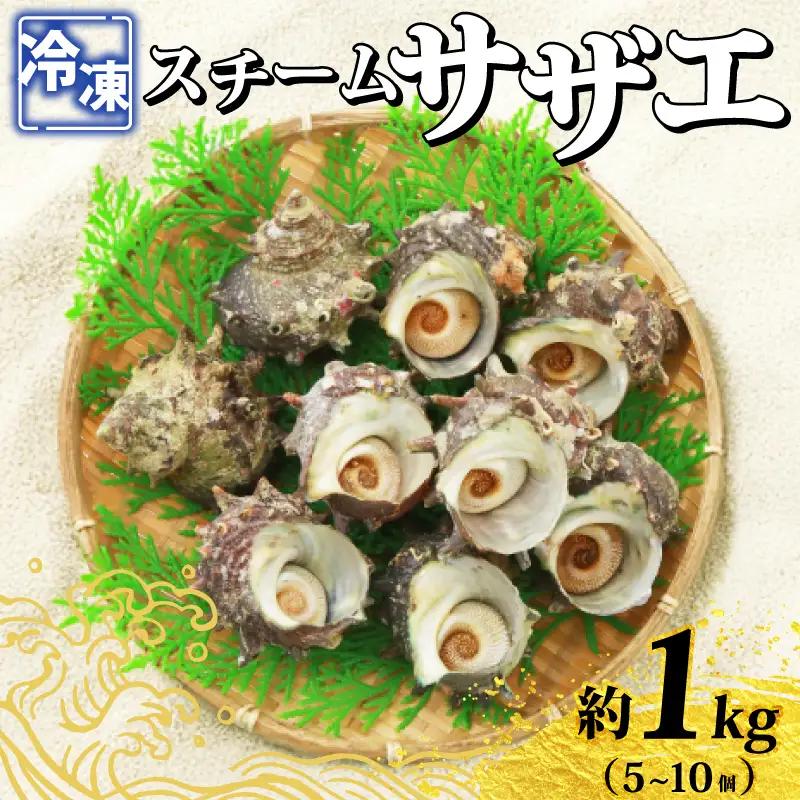 冷凍スチーム サザエ 5～10個 冷凍 約 1kg 下関 山口 《さわ水産：SW》 SW-SZ002