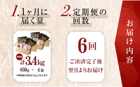 【 6回 定期便 隔月お届け 】極 むき海老 大粒 3.4kg むきえび 高級 特選 大型 大サイズ 正味量 3kg 下処理済み 背わたなし バラ凍結 海鮮 えび 背ワタ処理済み 時短 簡単調理 冷凍