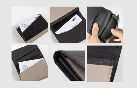 レザー名刺入れ (グレージュ×グレージュ)