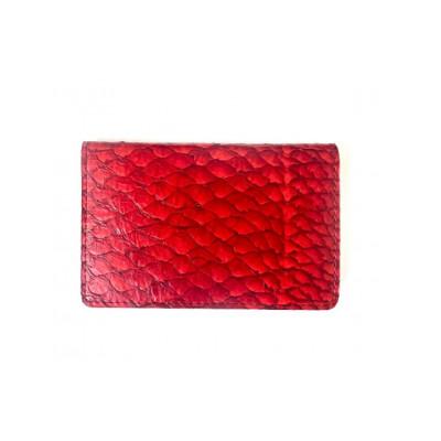 ふるさと納税 高知市 【Carmine Red】Ocean Leather 名刺入れ【マダイ】M【BX083-05】