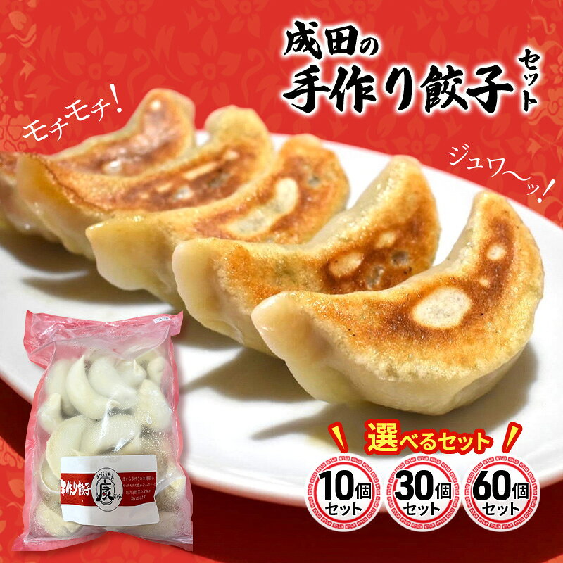 【ふるさと納税】手作り餃子康　餃子10個 30個 60個 加工品 惣菜 冷凍 人気 皮 本格 自慢 モチモチ ジュワー 肉汁 野菜 旨味 中華