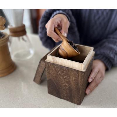 ふるさと納税 高岡市 COFFEE STOCKER(コーヒーストッカー) 200g用  焼桐 総国産桐使用 天然蜜蝋仕上げ