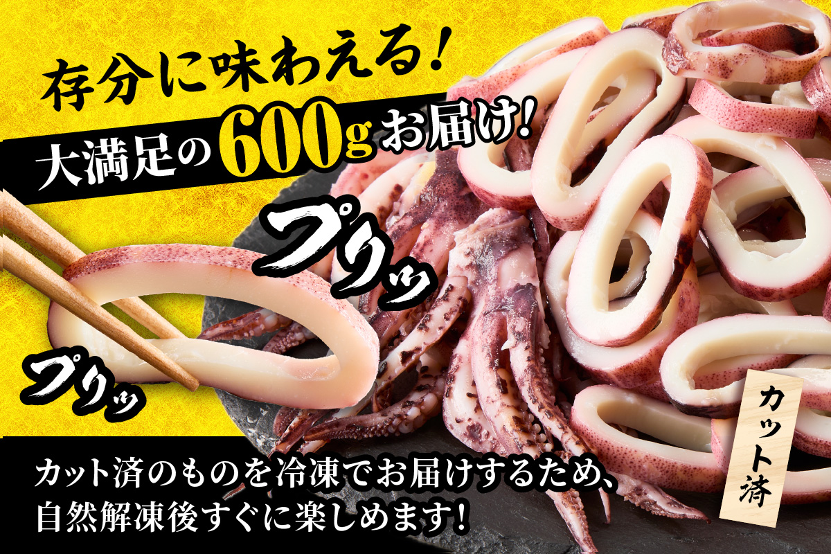 【蒸しイカリング カラシ酢味噌付き 約100g×6P 合計約600g】冷凍 イカリング イカ 烏賊 いか げそ ゲソ 魚介 フライ 揚げ物 パエリア パスタ お手軽 カレー カルパッチョ サラダ 海鮮
