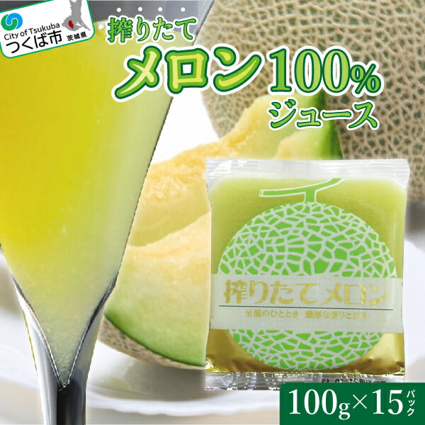 【ふるさと納税】ベルファームつくば 搾りたてメロンジュース100% 100g×15パック | 茨城県 つくば市 果汁100％ 搾りたて めろん フルーツジュース フルーツ 果物 ビタミン オーガニック 飲料 リフレッシュ メロンの味 栄養 新鮮 ヘルシー 高品質 1238216