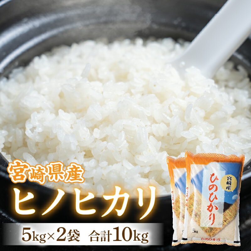 【ふるさと納税】【令和6年度米】宮崎県産ヒノヒカリ 5kg×2袋 合計10kg 米 お米 ごはん 白飯 白米 おにぎり おむすび 炭水化物 お弁当 主食 精米 精米済み 単一原料米 生鮮食品 生鮮 食品 食卓 食事 普段使い グルメ お取り寄せ おすすめ 宮崎県 宮崎市 送料無料