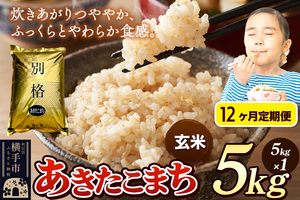 
            《令和7年産》《定期便12ヶ月》 米 あきたこまち 5kg 【玄米】 秋田県産
          