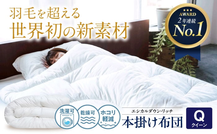 
            洗える 人工羽毛布団 本掛け布団 クイーン エシカルダウンリッチ 広島県福山市/イシケン株式会社 羽毛 布団 ふとん 本掛け 掛け布団 掛布団 軽い 日本製 秋 冬 寝具 アレルギー対策 サステナブル [BAAK111]
          