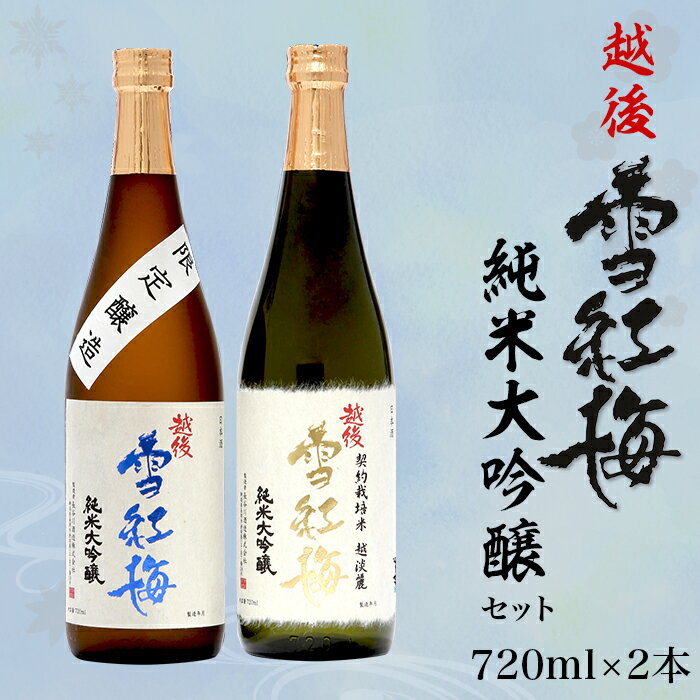 【ふるさと納税】日本酒 飲み比べ 新潟 M8-01B越後雪紅梅 純米大吟醸セット 720ml×2本