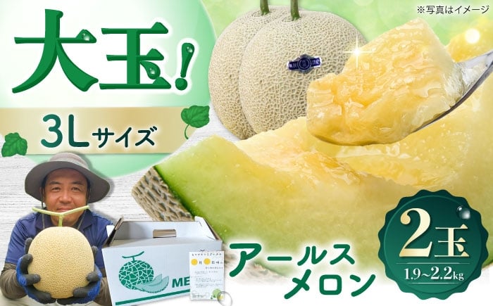 
                  特選温室！沖田農園のアールスメロン（3Lサイズ）2玉　長崎県/沖田農園 [42ALAE002] 果物 フルーツ 青肉 メロン めろん 長崎 雲仙 甘い お取り寄せ 贈答
                