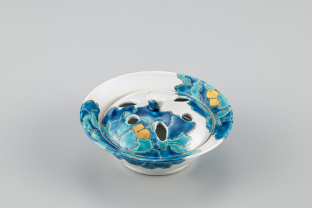 九谷焼製香炉 陽タイプ 牡丹【060025】