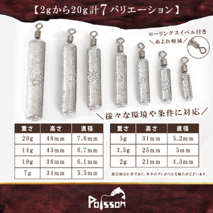 Poisson（ポアソン）鉛 フリーリグ フリリグシンカー