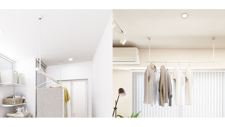 TOSO 簡単着脱・ゆれピタ機能がやさしい ランドリーバーLB-1 高さ45cm 伸縮ポール(Mサイズ付)白