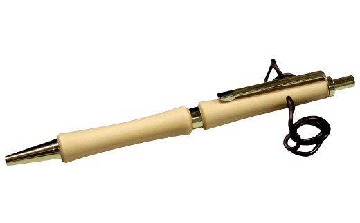 C-1224 ハンドメイドボールペン（ノック式）イチョウ 1本 ［金属部分：ゴールド］