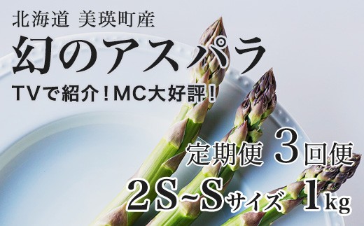 
                  【令和9年産先行予約】幻のアスパラ 2S～Sサイズ 1kg 3回便 ラスノーブル 令和9年産 北海道 美瑛町 本山農場 グリーンアスパラ | グリーン アスパラガス アスパラ あすぱら あすぱらがす 採れたて ギフト 贈答 新鮮 旬 産地直送 野菜[030-108]
                